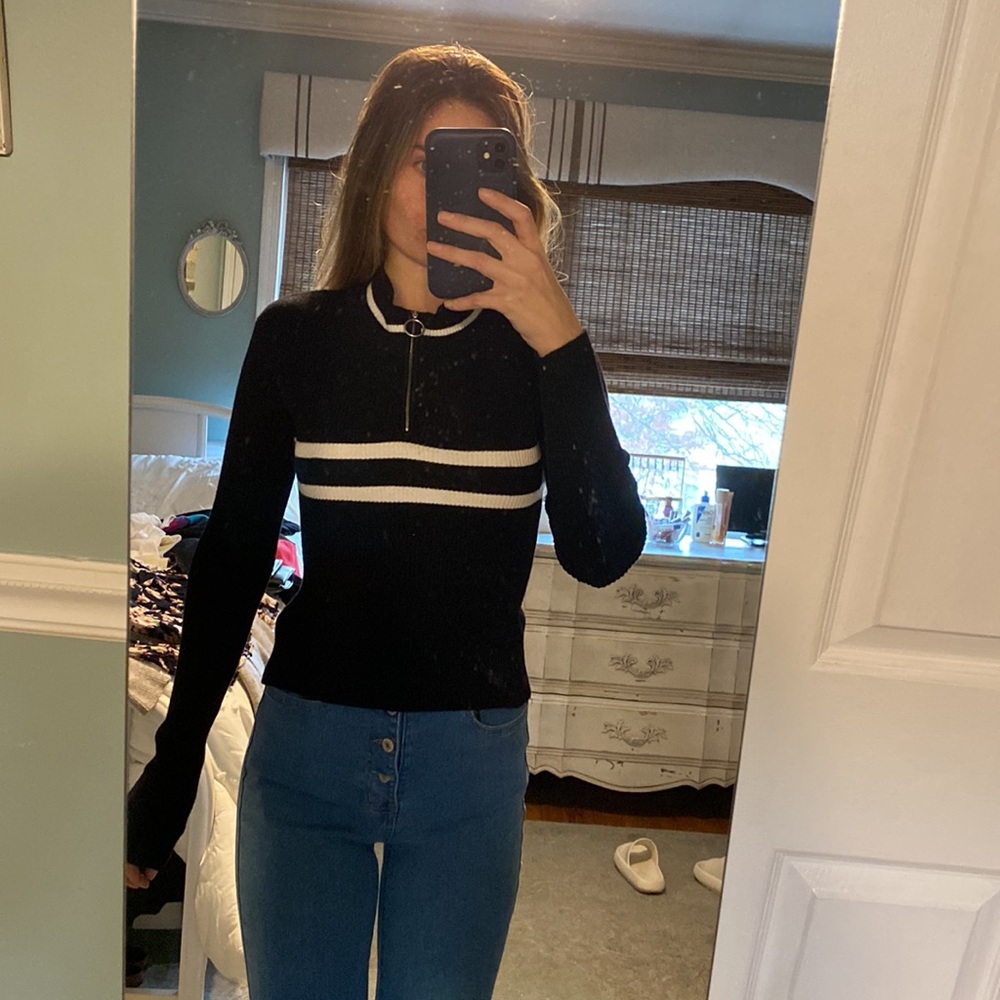 Kendall & Kylie Quarter Zip Sweater